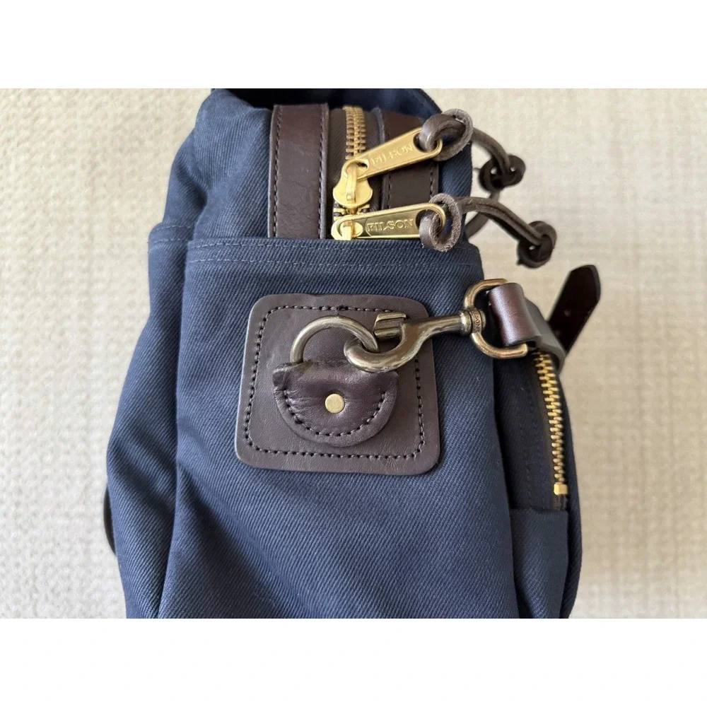 Filson 258 Rugged Twill Padded Computer Bag - Navy - Made In USA - Rare